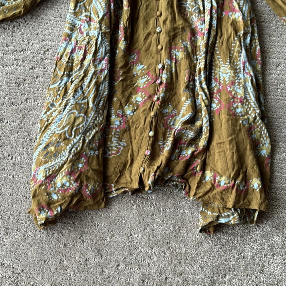 Free People Olive Peasant Babydoll Dress_5